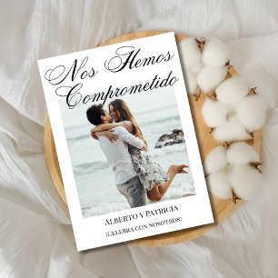 Spanish Calligraphy Minimalist Engagement Party Invitation