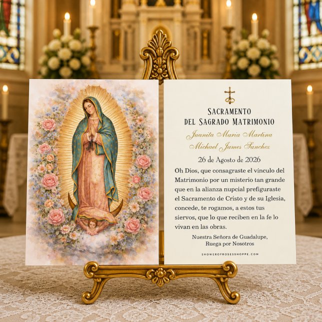 Spanish Catholic Guadalupe Wedding Holy Card (Creator Uploaded)