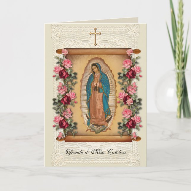 Spanish Catholic Mass Offering Prayer Card (Front)