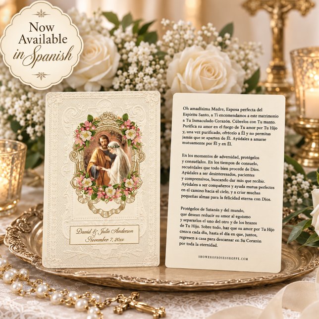 Spanish Catholic Wedding Prayer Holy Card (Creator Uploaded)
