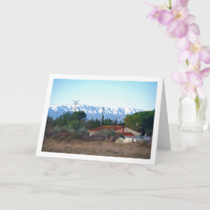 Spanish Chalet and Snowy Mountains Card