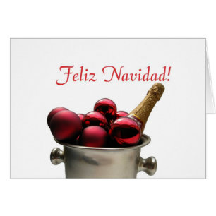spanish christmas card bucket with champagne
