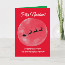 Spanish Christmas Card, Personalised X'mas Card
