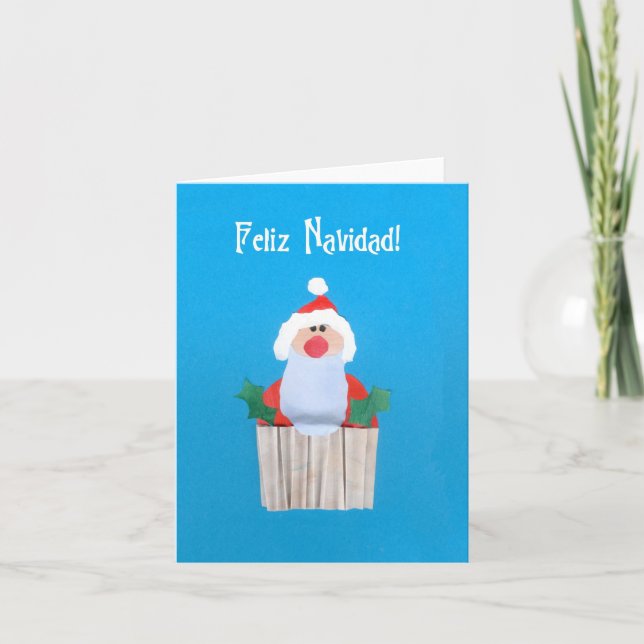 Spanish Christmas 'Cupcake with Santa' Card (Front)