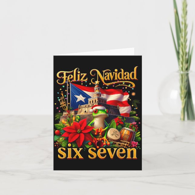 Spanish Christmas Funny Puerto Rico Boricua Coqui  Card (Front)