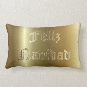 Spanish Christmas Golden Lumbar Pillow