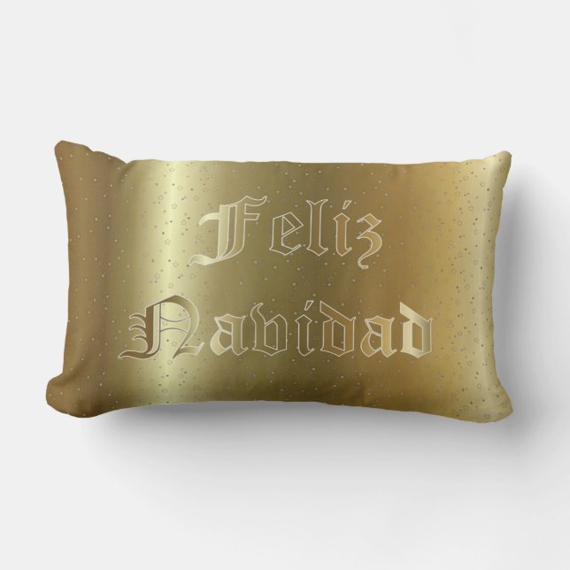 Spanish Christmas Golden Lumbar Pillow (Front)