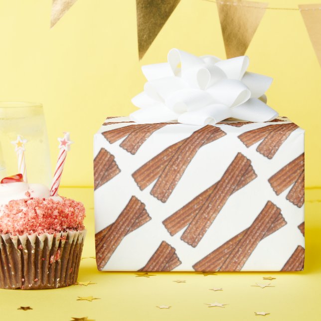 Spanish Churro Fried Dough Pastries Churros Wrapping Paper (Birthday Party)