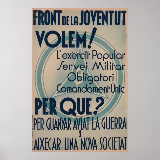 Spanish Civil War Popular Front Poster Why (Front)