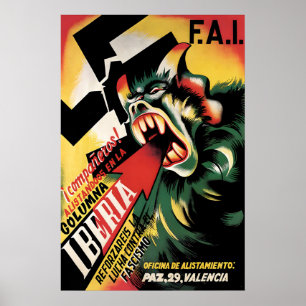 Spanish Civil War Poster Comrades, enlist in our