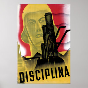 Spanish Civil War Poster Discipline! CNT FAI Wall