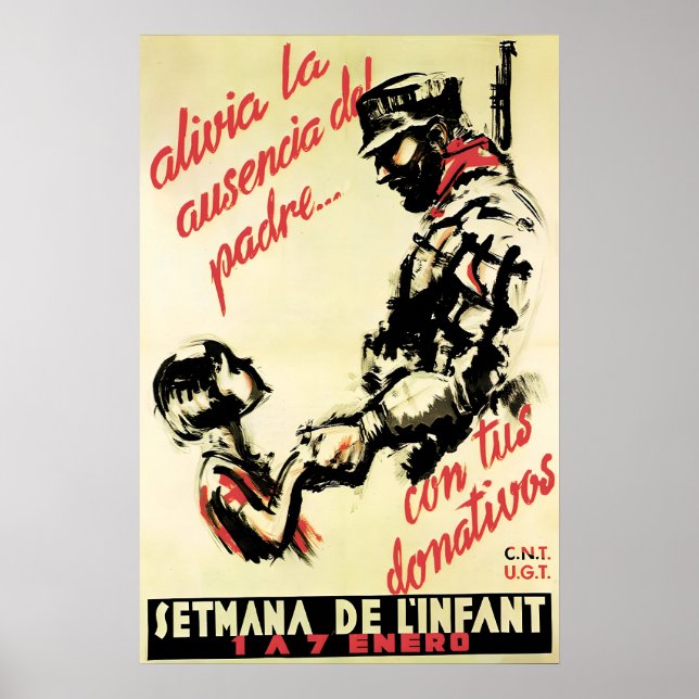 Spanish Civil War Poster Ease the father's (Front)