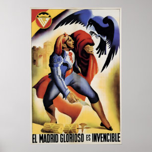 Spanish Civil War Poster Madrid is Invincible, UGT