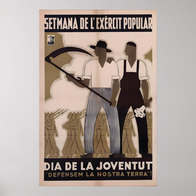 Spanish Civil War Poster On youth day we defend (Front)