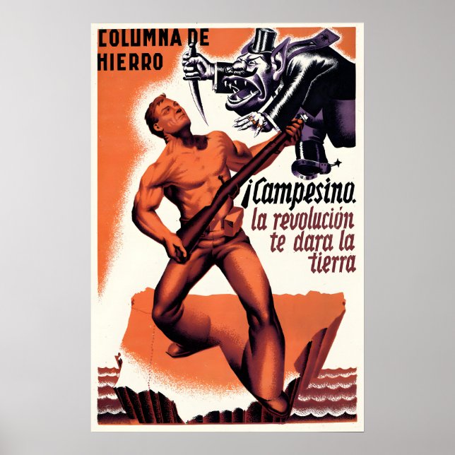 Spanish Civil War Poster Peasant, he revolution (Front)