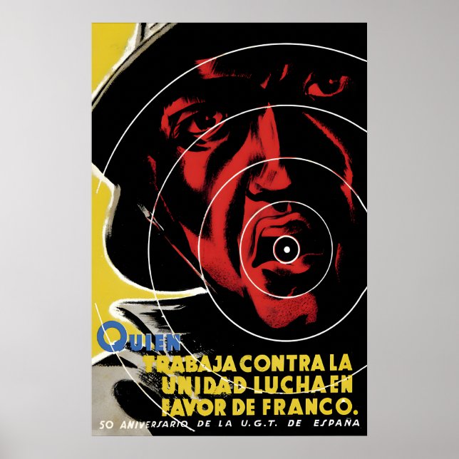 Spanish Civil War Poster Who works against unity (Front)