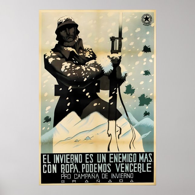 Spanish Civil War Poster Winter is Another Enemy (Front)