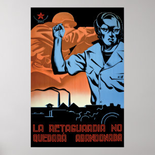 Spanish Civil War Propaganda Poster JSU The rear