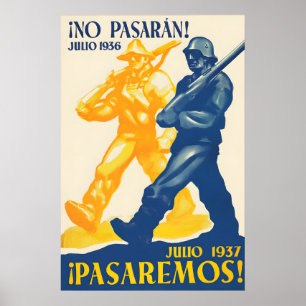 Spanish Civil War Propaganda  Poster No pasaran