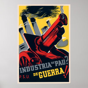 Spanish Civil War Propaganda Poster Peace Industry