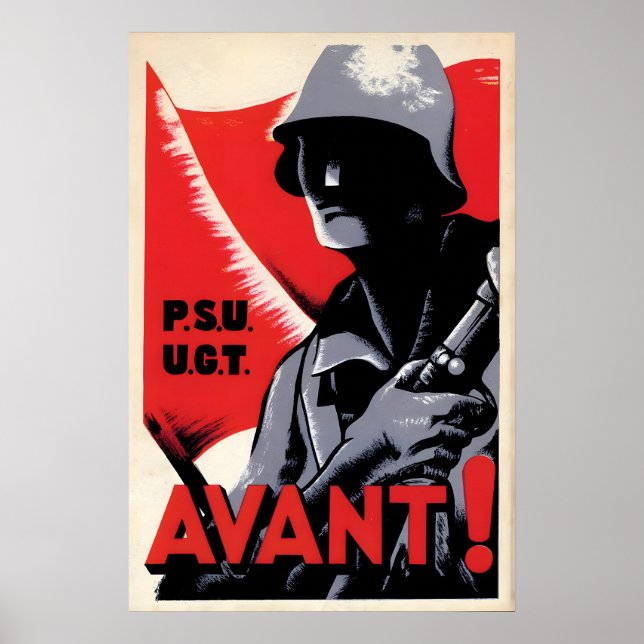Spanish Civil War Propaganda Poster PSU UGT (Front)