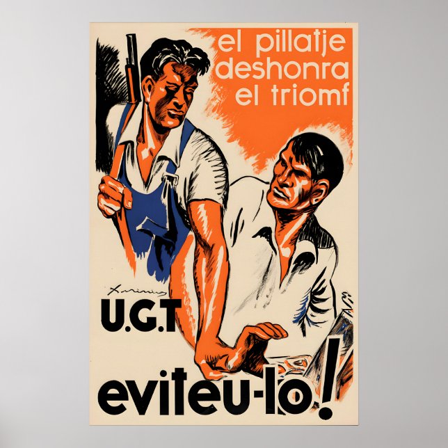 Spanish Civil War Propaganda Poster Robbery (Front)