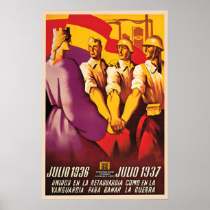 Spanish Civil War Propaganda Poster Unity in the