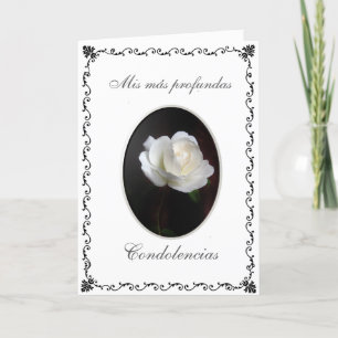 Spanish: Condolences: white rose Card