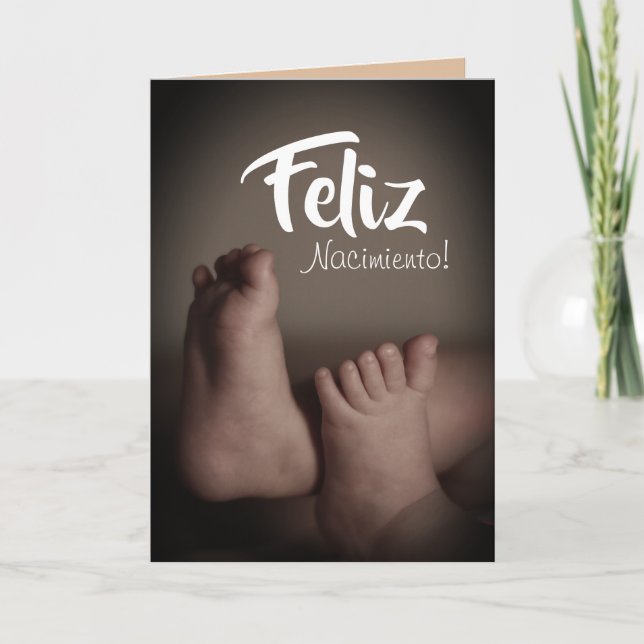 Spanish Congratulations  "Feliz Nacimiento" Baby Card (Front)