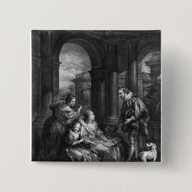 Spanish conversation 15 cm square badge (Front)
