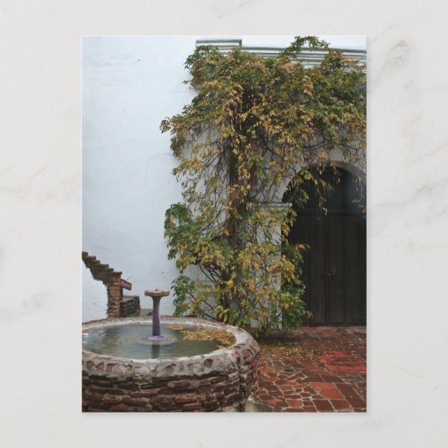 Spanish Courtyard Announcement Postcard (Front)