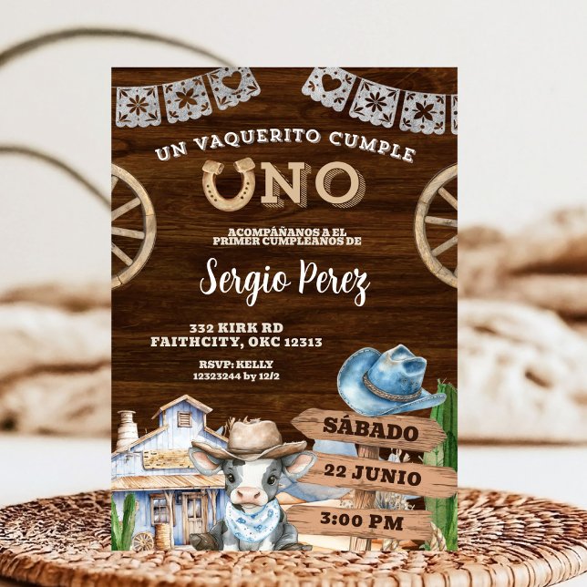 Spanish Cowboy First Rodeo Invitation (Creator Uploaded)