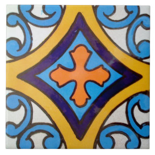 Spanish cross design Ceramic Photo Tile