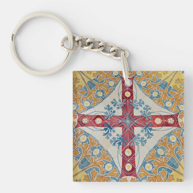 Spanish Cross Tiles Key Ring (Front)