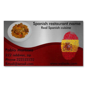 Spanish cuisine Magnetic business card