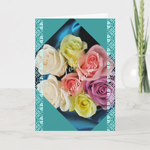 Spanish: Cumpleanos Birthday -teal and lace Card