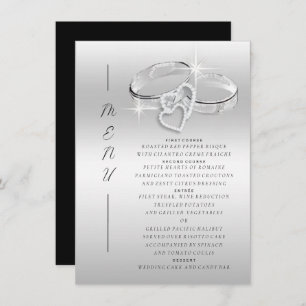 Spanish Decorative Glitzy Silver Wedding Rings  Menu