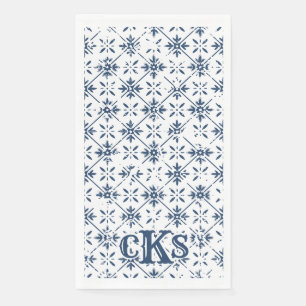 Spanish Distressed Tile Guest Bath Paper Towels Napkin