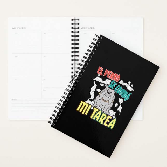 Spanish Dog Ate My Homework - Perro Tarea Planner (Display)