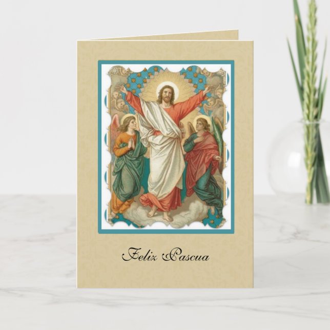 Spanish Easter Religious Resurrection Jesus Holiday Card (Front)