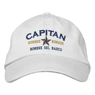 SPANISH El Capitan Nombre del barco y su nombre. Embroidered Hat