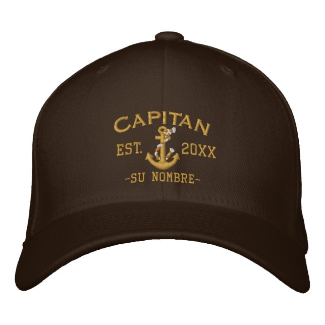 SPANISH El Capitan Your Name and Year Embroidered Hat (Front)