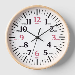 Spanish El Reloj Tiempo Gift Wall Decor Wood Clock