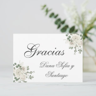 Spanish Elegant Wedding Thank you RSVP Card