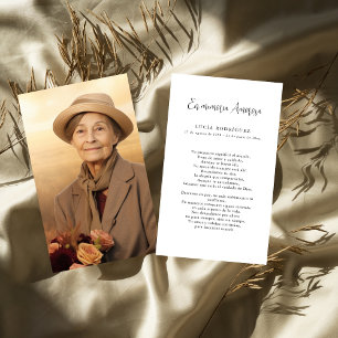 Spanish En Memoria Amorosa Prayer Photo Card