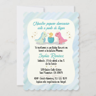 Spanish/Español Baby Shower Dinosaurs Watercolors Invitation