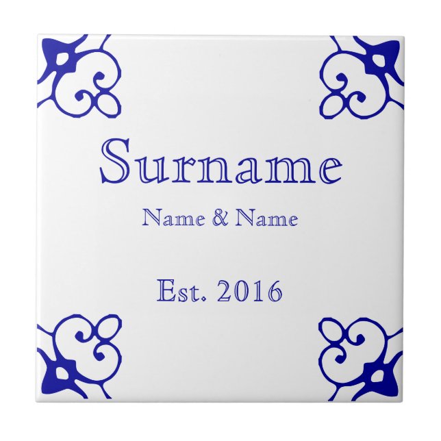 Spanish Family Name Sign Ceramic Tile (Front)