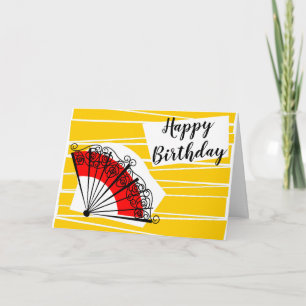 Spanish Fan Birthday Text landscape Card