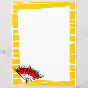Spanish Fan Border Stripe paper sheet