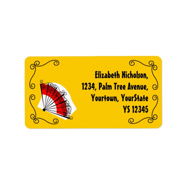 Spanish Fan Corners address label (Front)